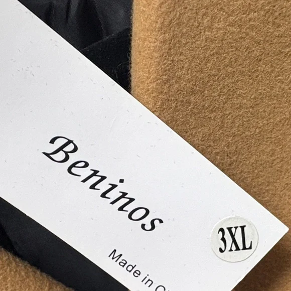 Classic Tan Double-Breasted Pea Coat - Picture 4 of 12